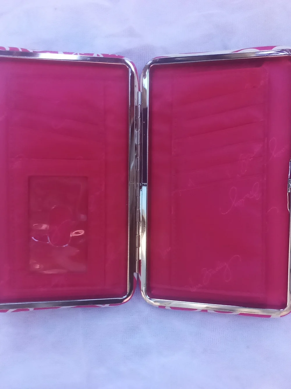 Vera Bradley Twirly Birds Pink Opera Wallet Rare Retired